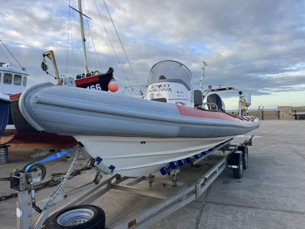 Street dive boat ready to launch