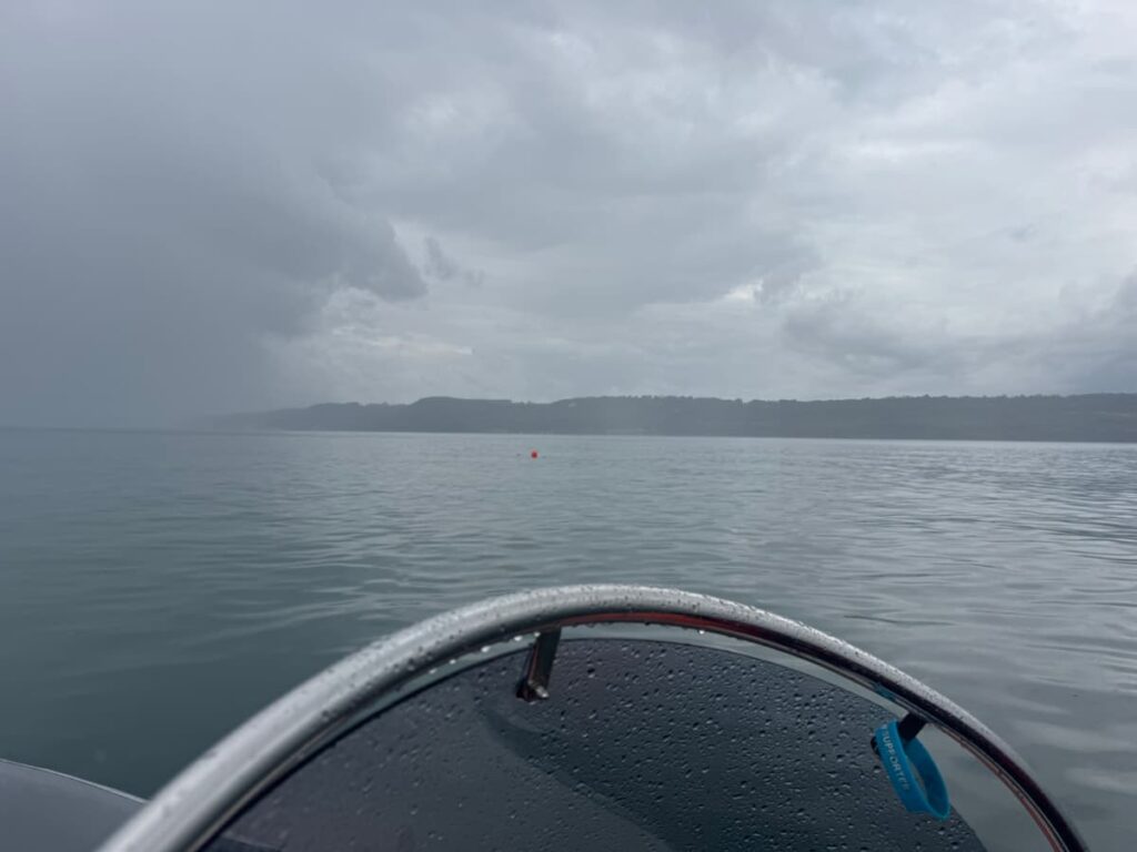 grey murk over lyme bay